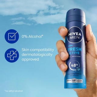 NIVEA MEN Fresh Active Antibacterial Deodorant Spray, 3x150ml, 48H Protection - view 3